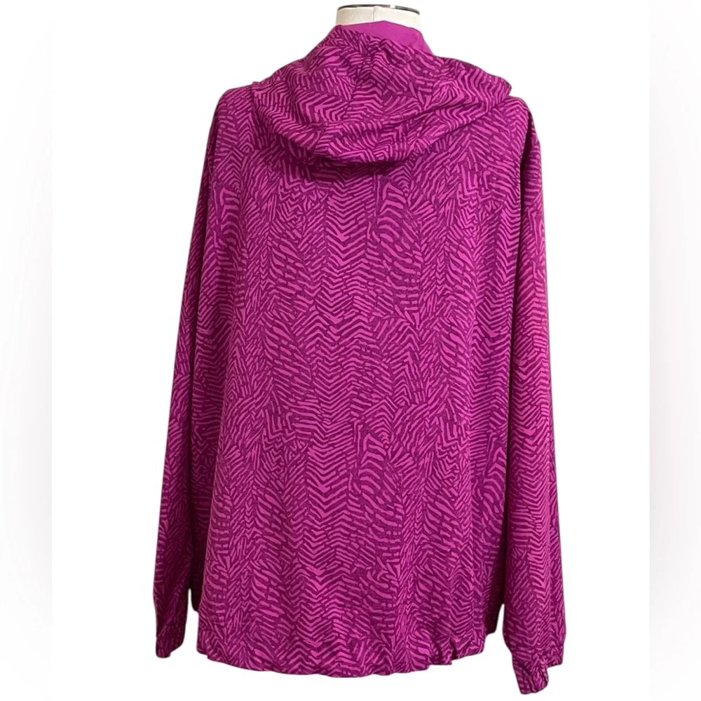 HIND Running Womens Pink/Purple Quarter Zip Windbreaker Hoodie Sz XL